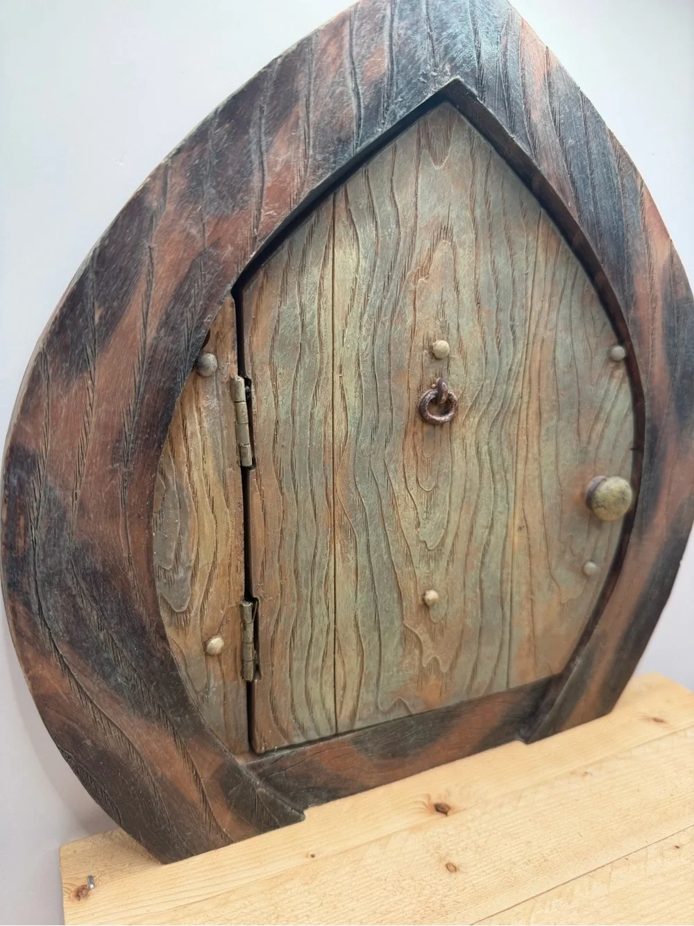Fairy Door Wall Cabinet Hidden Storage Shelf Woodland Cottage Decor 12”